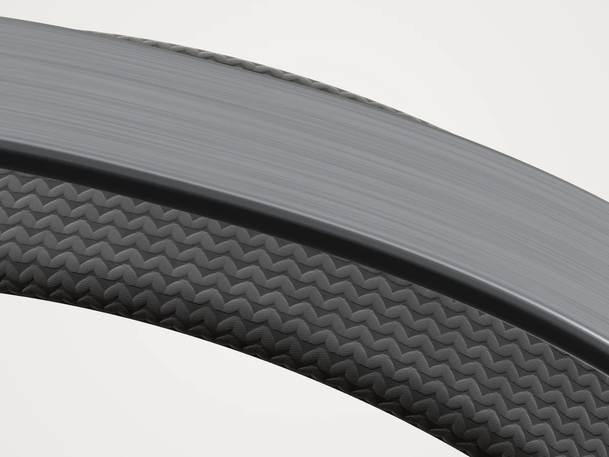 Macro view of the 3D knit headband.